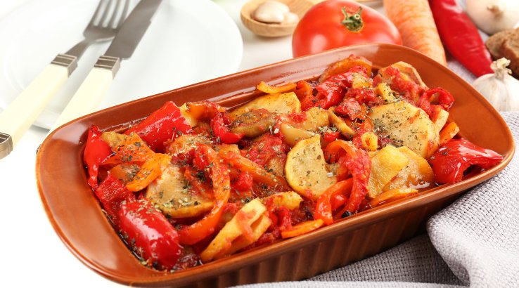 Запіканка з кабачків, моркви і перцю