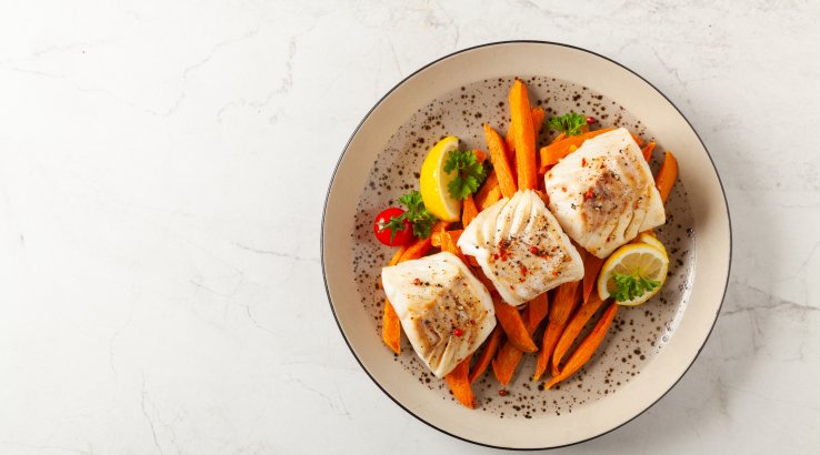 Запечена риба з солодкою картполею