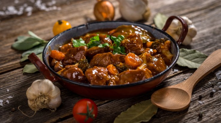 Рагу зі свинини, топінамбура у сидрі