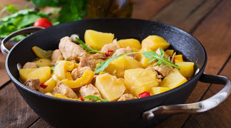 картопля з копченим салом