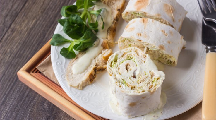 Лаваш з начинкою з кабачків та курки