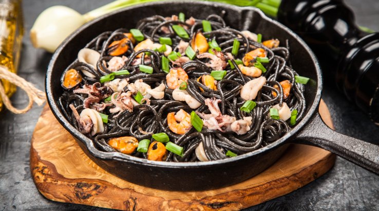 Спагеті з креветками