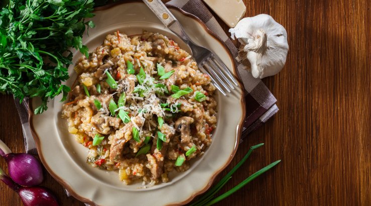 Ризотто с куриными субпродуктами