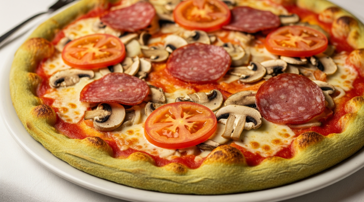 Піца на кабачковому тісті з ковбасою