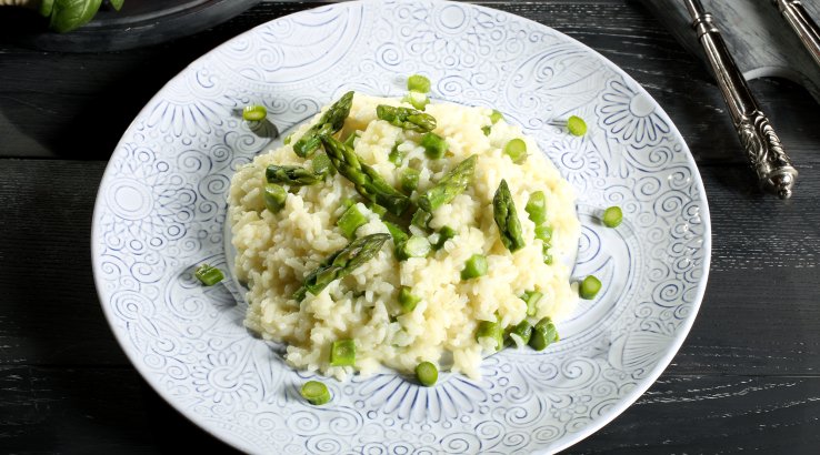 Ризото зі спаржею і горошком