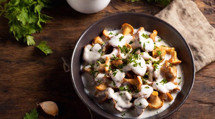 Смажені лисички в сметані