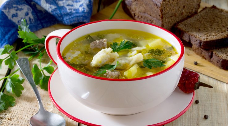 Суп з зеленими галушками