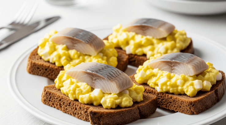 Закуска з оселедцем на чорному хлібі