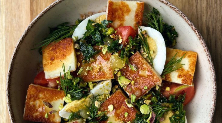 халумі з гречкою