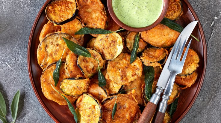 Баклажаны в кляре по-гречески