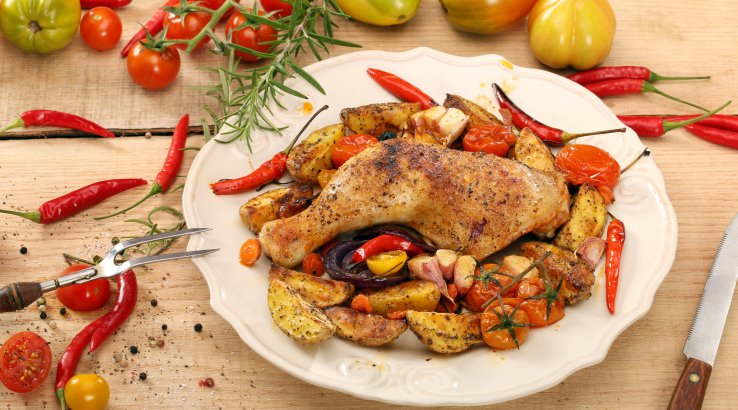 Гомілки з овочами гриль