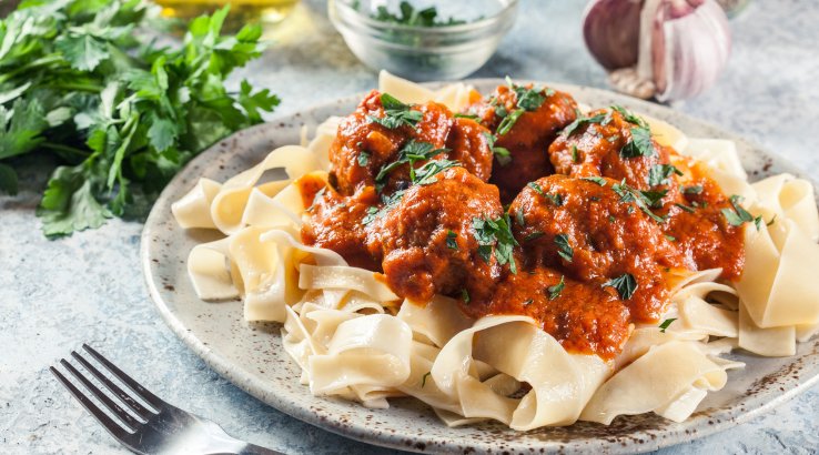 Мітболи з грибами і тальятеле