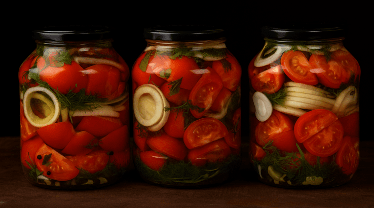 Помідори, мариновані шматочками