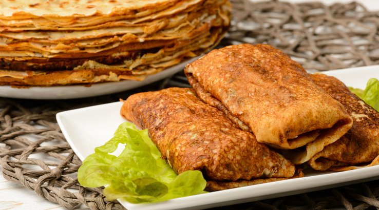 Млинці з картоплею і грибами