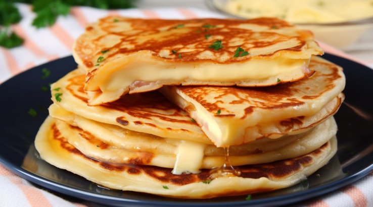 Картопляні млинці з сиром і шинкою