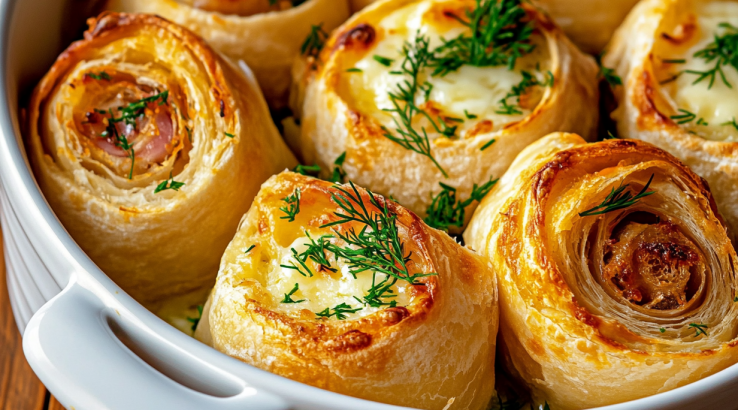 Рулетики з лаваша, сиру та шинки