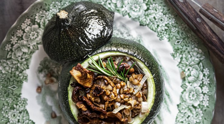 Запеченная гречка с грибами