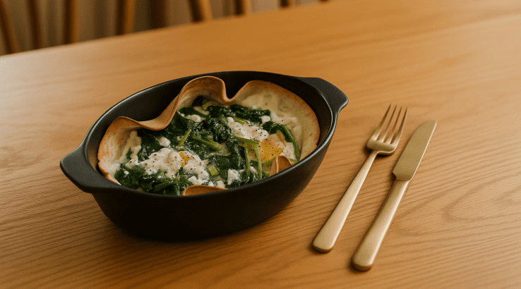 Корисний пиріг зі шпинатом і тортильєю