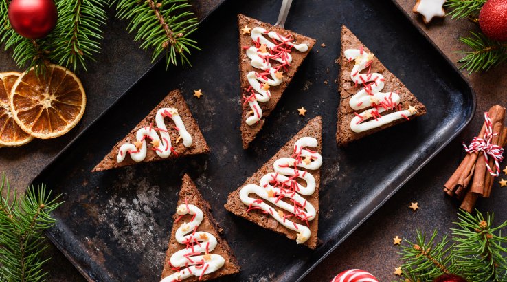 Ялинки брауні з глазур'ю