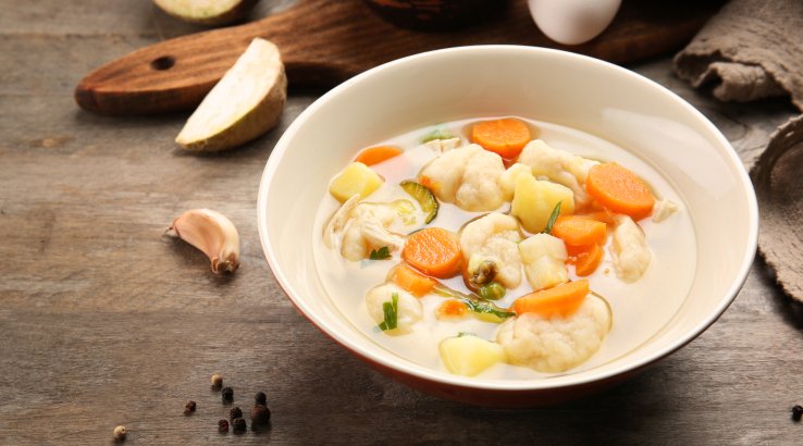 Суп із сирними кльоцками