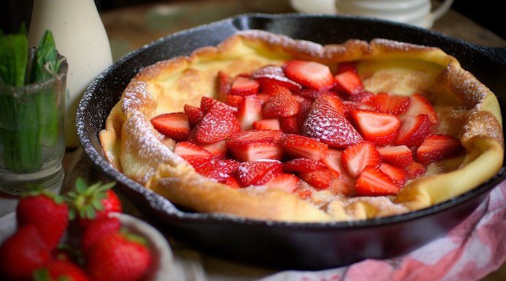 Голландський млинець з полуницею