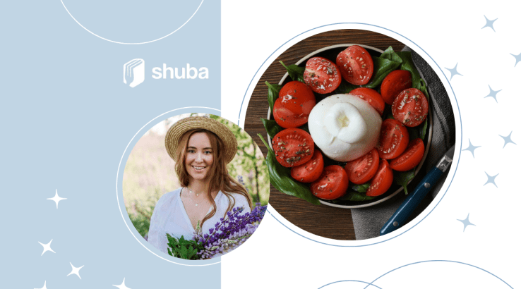 Теплий салат з буратою і запеченими томатами