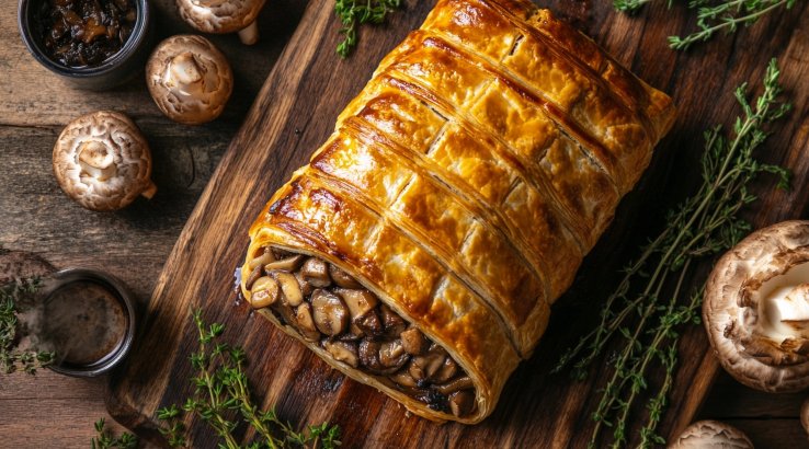Пиріг з листкового тіста з грибами