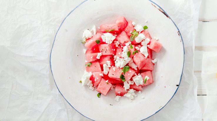 Салат с брынзой и арбузом