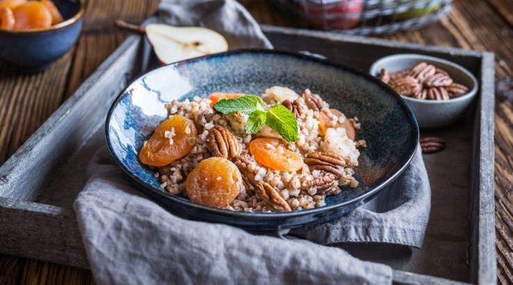 Цитрусовая гречка с соусом