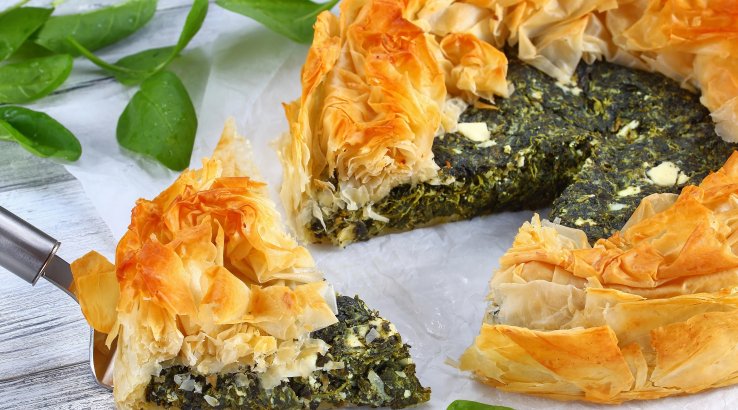 тарт з тіста філо зі шпинатом