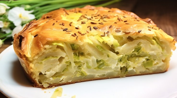 Заливний пиріг з капусти від Лілії Цвіт