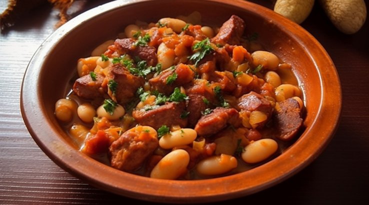 Рагу з сосисками й квасолею