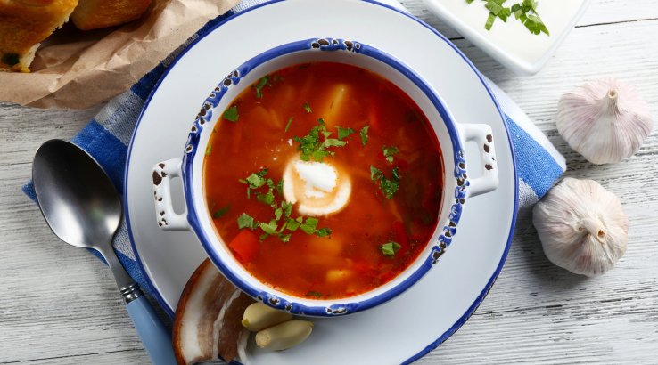 Борщ зі свининою в мультиварці-скороварці