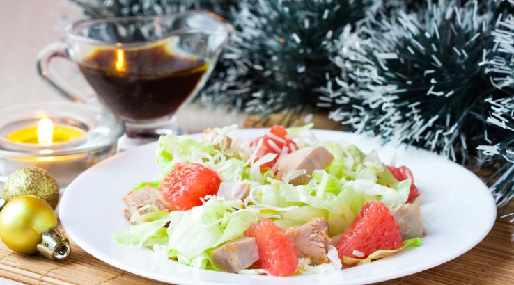 Салат з грейпфрутом та індичкою: рецепт