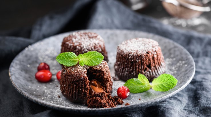 Шоколадний фондан з карамеллю