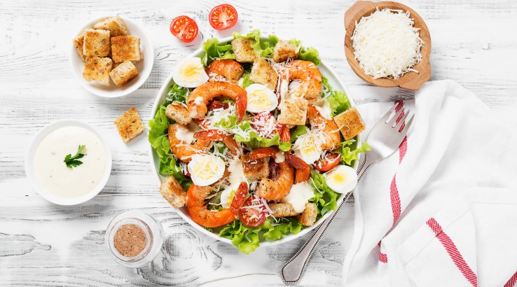 Салат Цезар з креветками