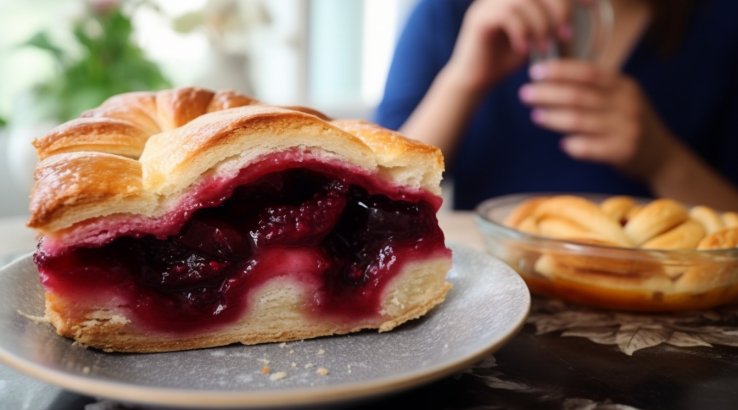 Неймовірний рюшевий пиріг зі сливами