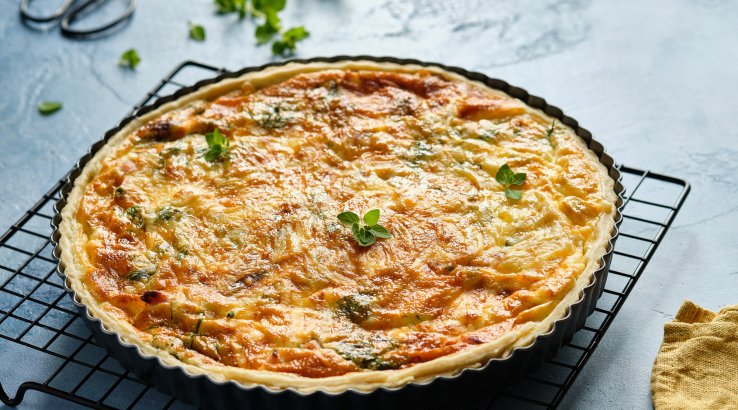 Тарт із шинкою, сиром і яйцями