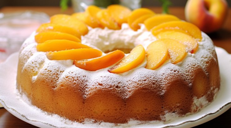 кекс із персиками