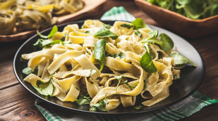 Макароны со шпинатом