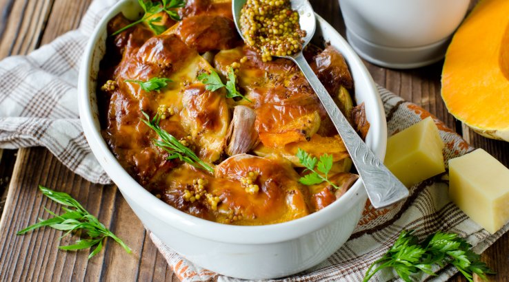 Запіканка з квасолею та картоплею