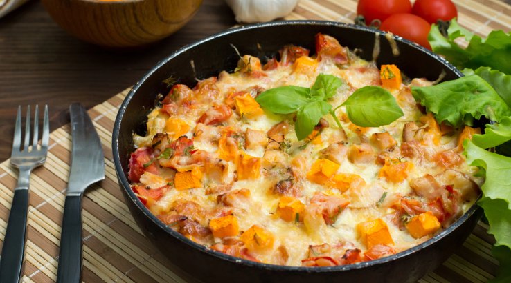 Куряча запіканка з гарбузом