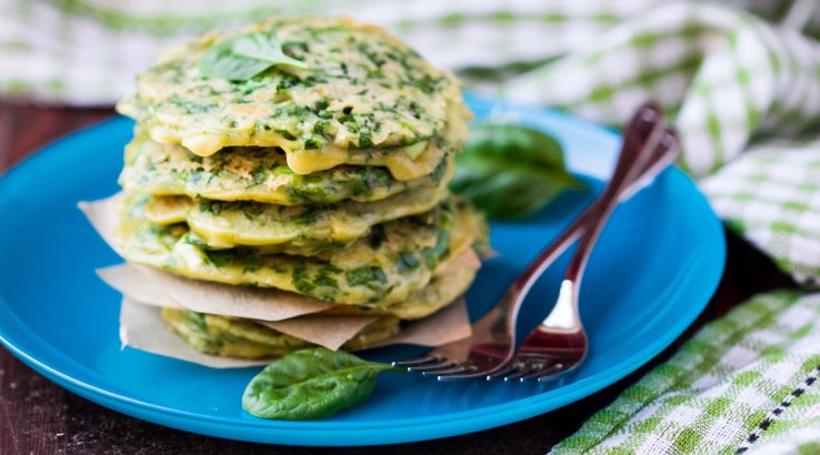 Оладки зі шпинату