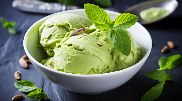 Зелене морозиво без морозивниці зі шпинату, авокадо й м’яти