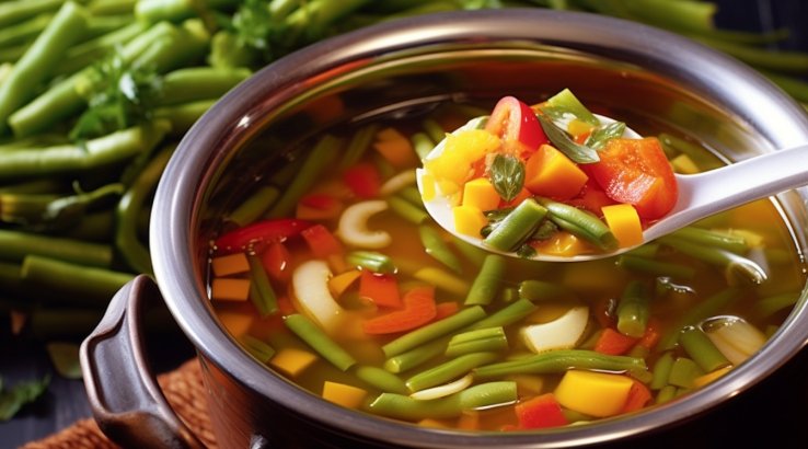 овочевий суп зі стручковою квасолею