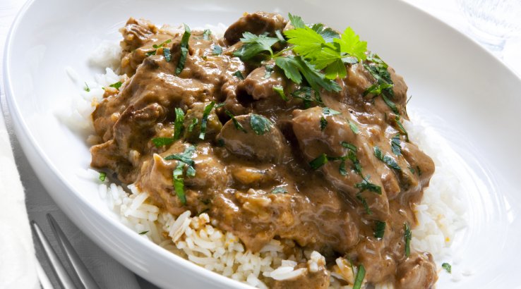 Бефстроганов з рисом