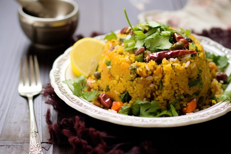 плов з&nbsp;амаранту, вегетаріанський варіант&nbsp;— без м’яса