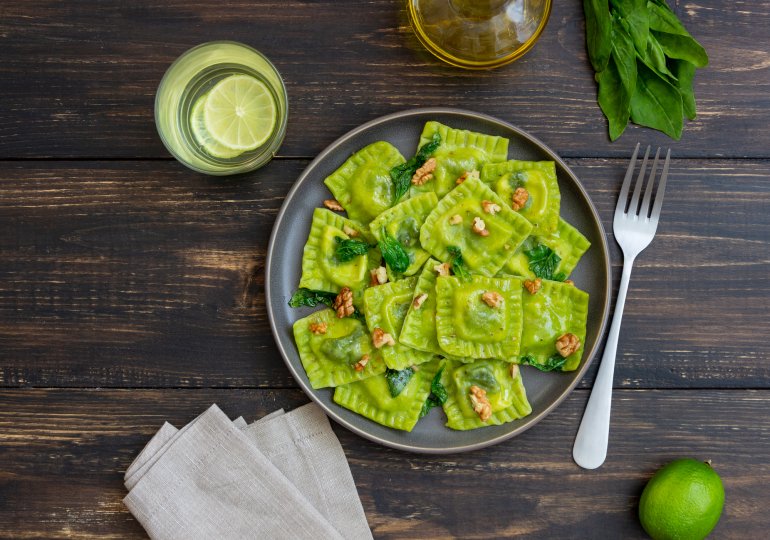 Равіолі з&nbsp;додаванням у&nbsp;тісто шпинату