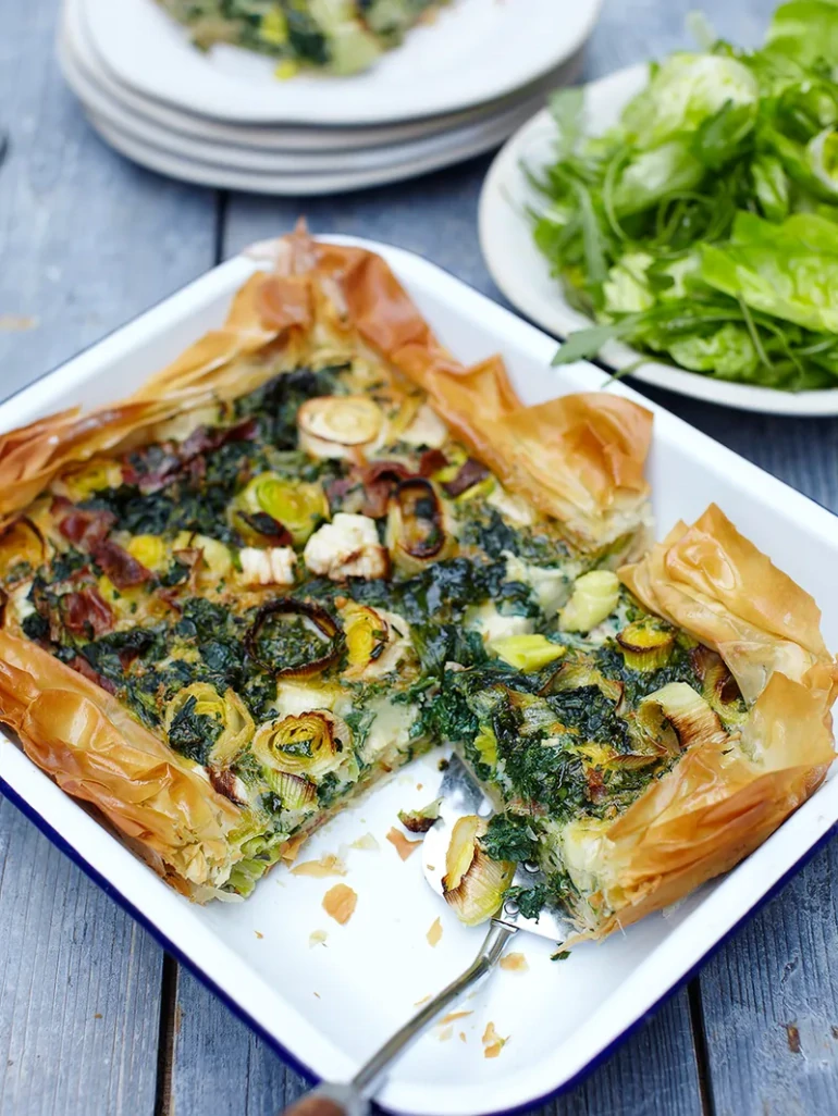 Пиріг зі&nbsp;шпинатом, приготований Джеймі Олівером.