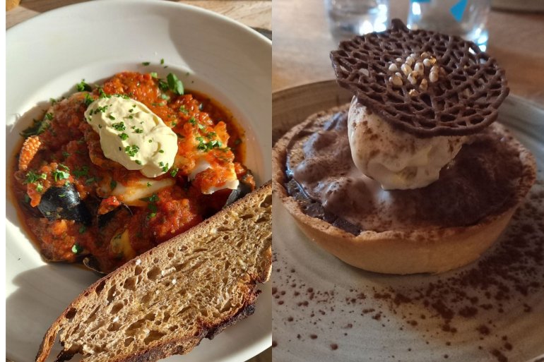 Рибне асорті в&nbsp;томатному пюре. Шоколадний фондан.